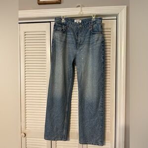 Reformation Abby High Rise Straight Jeans in Colorado Sparkle sz 31